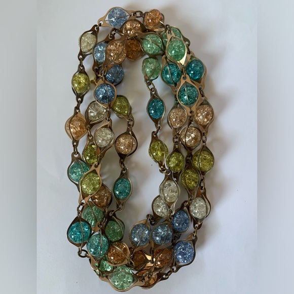🔸Vintage Necklace Crackle Glasses Beads🔸 - Picture 10 of 12